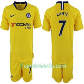 Camisolas de Futebol Chelsea Kante 7 Criança Equipamento Alternativa 2018/19 Manga Curta